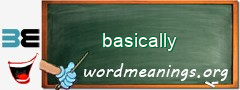 WordMeaning blackboard for basically